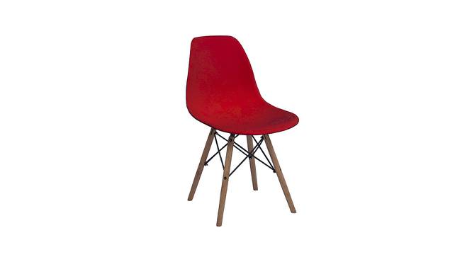 Moulded PP Dining Chair Wood Base Plastic Cafeteria Chair (Yellow) Solid Wood Cafeteria Chair (Black, DIY(Do-It-Yourself)) (Red) by Urban Ladder - Front View Design 1 - 783095