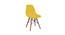 Moulded PP Dining Chair Wood Base Plastic Cafeteria Chair (Yellow) Solid Wood Cafeteria Chair (Black, DIY(Do-It-Yourself)) (Yellow) by Urban Ladder - Front View Design 1 - 783097