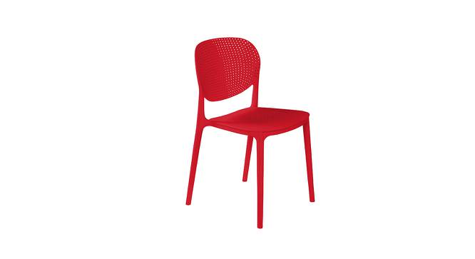 Globe Plastic Cafe Chair (Set of 2) in yellow Colour By Decorative (Red) by Urban Ladder - Front View Design 1 - 783101
