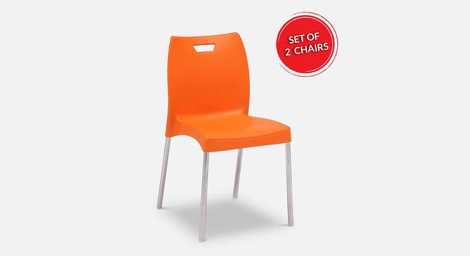 Cafeteria Plastic Cafe Chair (Set of 2) in White Colour (Orange) by Urban Ladder - Front View Design 1 - 783109