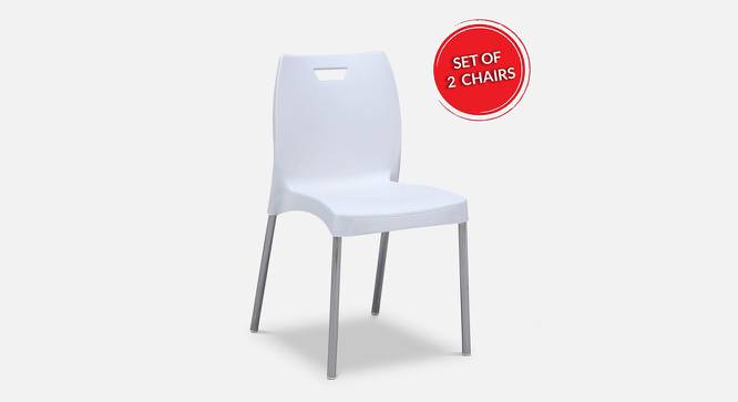 Cafeteria Plastic Cafe Chair (Set of 2) in White Colour (White) by Urban Ladder - Front View Design 1 - 783110