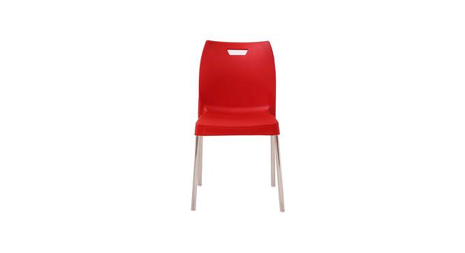 Cafeteria Plastic Cafe Chair (Set of 2) in White Colour (Red) by Urban Ladder - Design 1 Side View - 783127