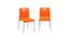Cafeteria Plastic Cafe Chair (Set of 2) in White Colour (Orange) by Urban Ladder - Design 1 Side View - 783129