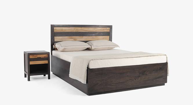 Raas King Hydraulic Bed (King Bed Size, Natural Finish) by Urban Ladder - Front View Design 1 - 783252