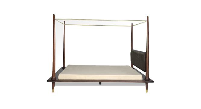 Navah Queen Bed Teak Wood (With Poster) (Walnut Finish, Queen Bed Size) by Urban Ladder - Front View Design 1 - 783253