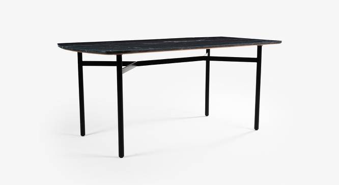 Ipiano Dining Table 6 Seater (Black Powder Finish) by Urban Ladder - Front View Design 1 - 783254