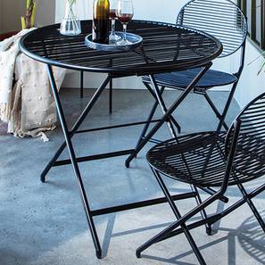 Garden Table Design Patio Round Metal Outdoor Table in Black Colour