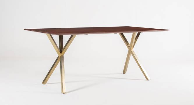 Mazi Dining Table 6 Seater (Autumn Brown Finish) by Urban Ladder - Front View Design 1 - 783359