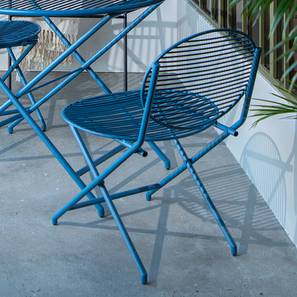 Yes Balcony Chairs Design Patio Metal Outdoor Chair in Blue Colour - Set of 1