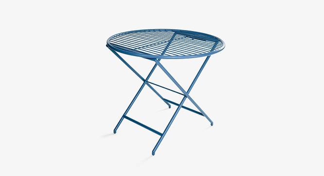 Patio Off White Folding Table (Blue) by Urban Ladder - Front View Design 1 - 783426