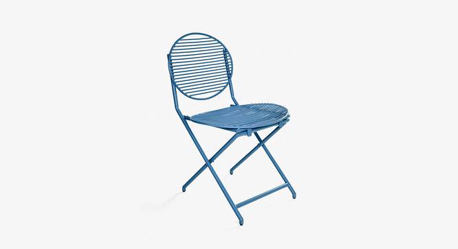 Patio Off White Folding Chair (Blue) by Urban Ladder - Front View Design 1 - 783429