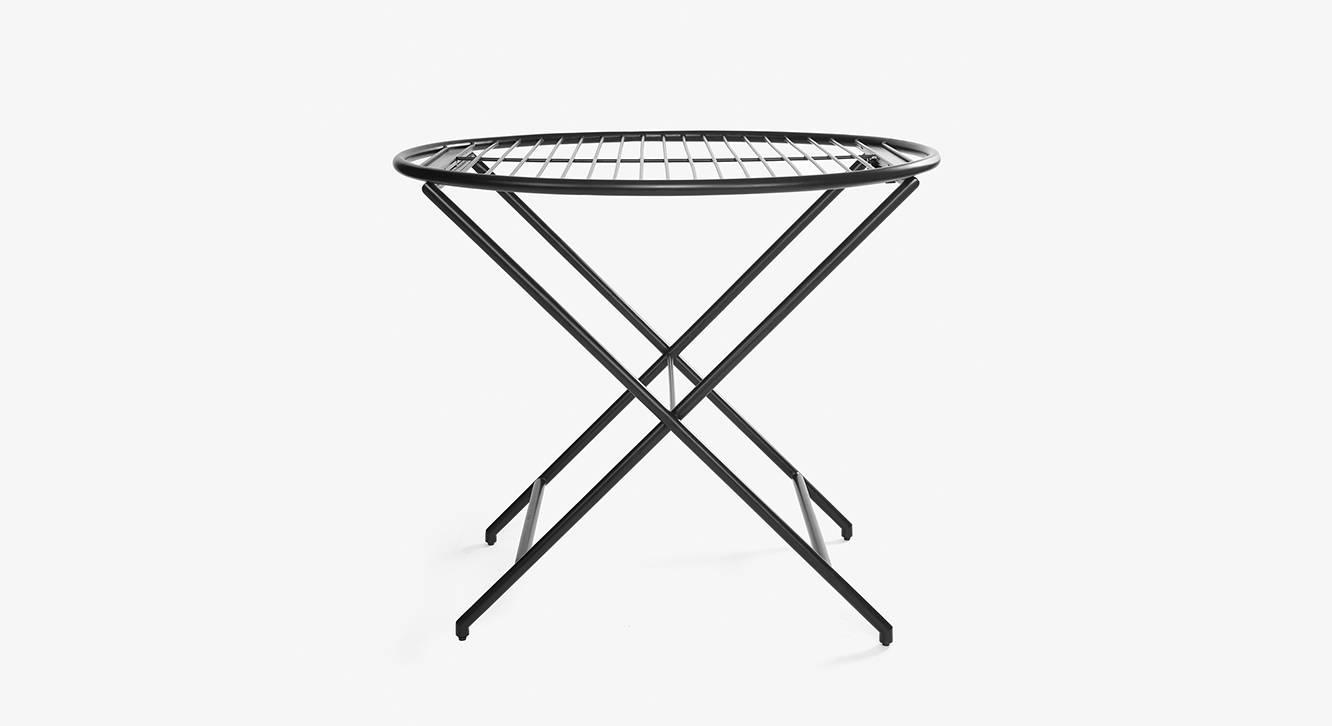Patio Round Metal Outdoor Table in Off White Colour Urban Ladder