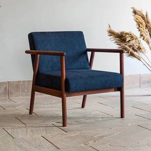 Lounge Chair in Blue Fabric - Urban Ladder