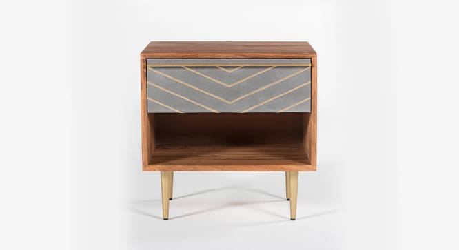Toshi Bedside Table (Natural & Grey Finish) by Urban Ladder - Design 1 Side View - 783803