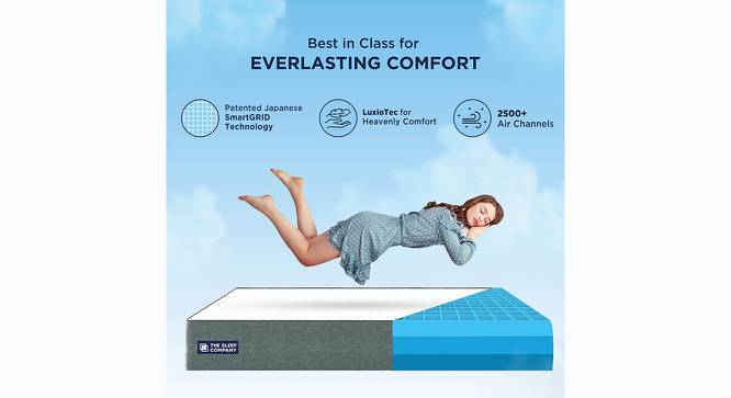 Smart Grid Luxe King Size Mattress (King, 75 x 72 in Mattress Size, 10 in Mattress Thickness (in Inches)) by Urban Ladder - Design 1 Side View - 784205