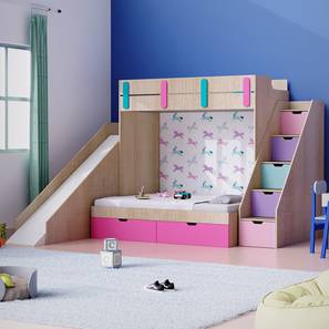 Sleep N Engineered Wood Bunk Bed in Brown Colour