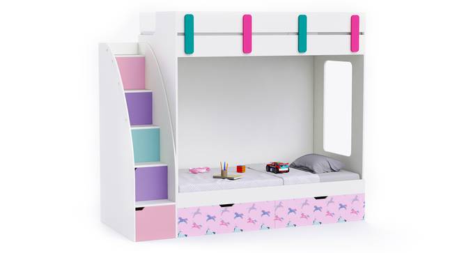 Pinwheels Bunk Bed with Storage in Oak Colour BKBB041 (Brown, Oak Finish) by Urban Ladder - Front View Design 1 - 785504