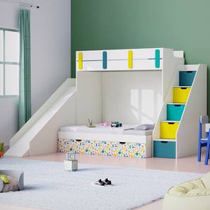 Sleep N Engineered Wood Bunk Bed in White Colour
