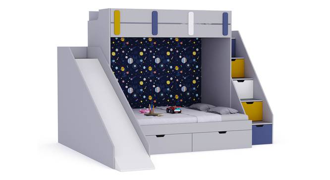 Sleep N’ Slide Bunk Bed with Slide and Storage in Grey Colour BKBB023 (Grey, Grey Finish) by Urban Ladder - Front View Design 1 - 785589