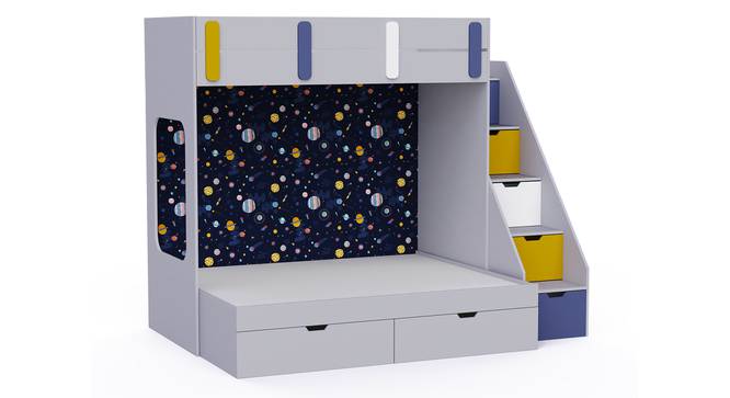 Pattern Dreams Bunk Bed with Storage in Grey Colour BKBB015 (Grey, Grey Finish) by Urban Ladder - Design 1 Side View - 785595