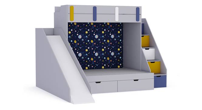Sleep N’ Slide Bunk Bed with Slide and Storage in Grey Colour BKBB023 (Grey, Grey Finish) by Urban Ladder - Design 1 Side View - 785598