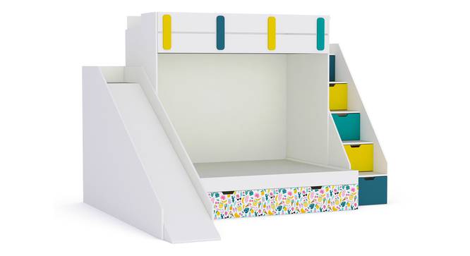 Sleep N’ Slide Bunk Bed with Slide and Storage in White Colour BKBB026 (White, White Finish) by Urban Ladder - Design 1 Side View - 785599
