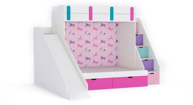 Sleep N’ Slide Bunk Bed with Slide and Storage in White Colour BKBB029 (White, White Finish) by Urban Ladder - Design 1 Side View - 785600
