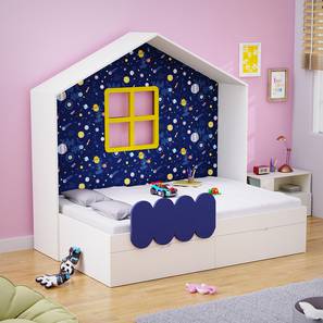 boingg! - a happy start Little Hut Engineered Wood Drawer storage Bed in White Colour-picture-13