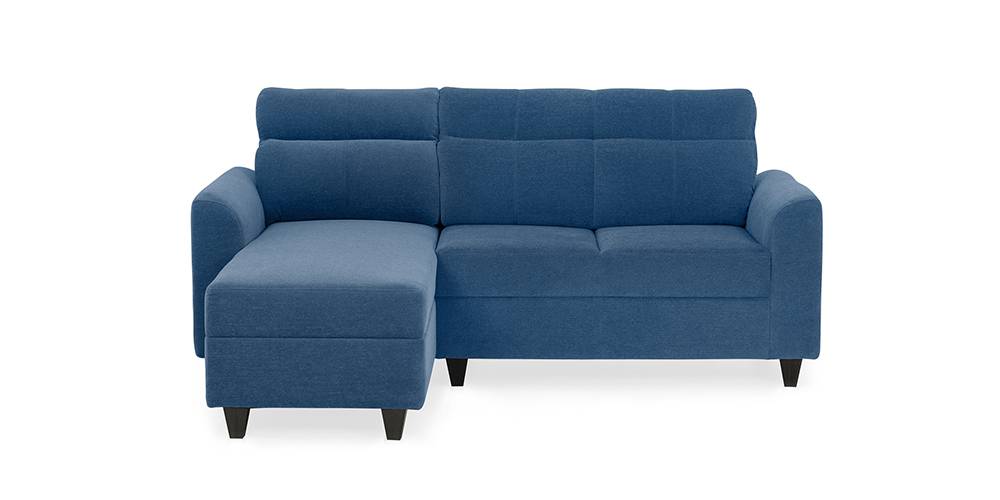 Zivo Plus Fabric Sofa with Lounger( Twilight Blue) by Urban Ladder - - 