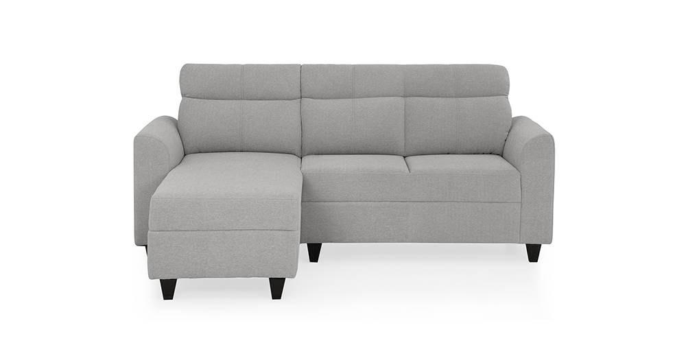 Zivo Plus Fabric Sofa with Lounger( Cloudy Grey) by Urban Ladder - - 