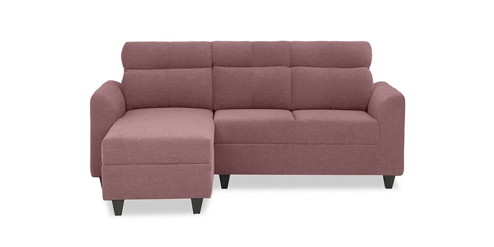 Zivo Plus Fabric Sofa with Lounger( Dusky Pink) by Urban Ladder - - 