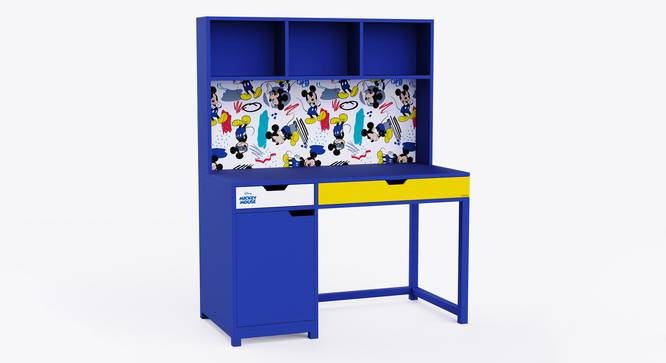 Old Timer Mickey Study Table with Cabinet and   Drawers (Blue) by Urban Ladder - Design 1 Side View - 785795