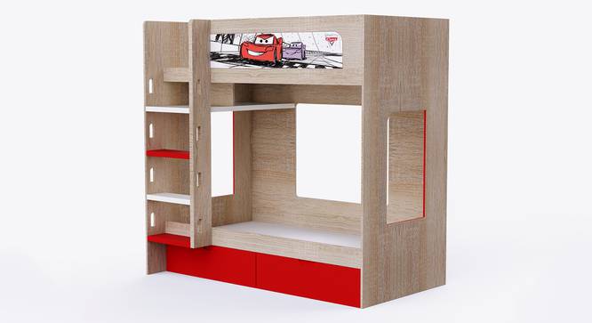 Cars Bunk Bed with Drawer Storage (Brown) by Urban Ladder - Design 1 Side View - 785975