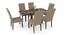 Murphy 4-to-6 Extendable - Bennett 6 Seater Dining Table Set (Dark Walnut Finish) by Urban Ladder - Front View - 786199