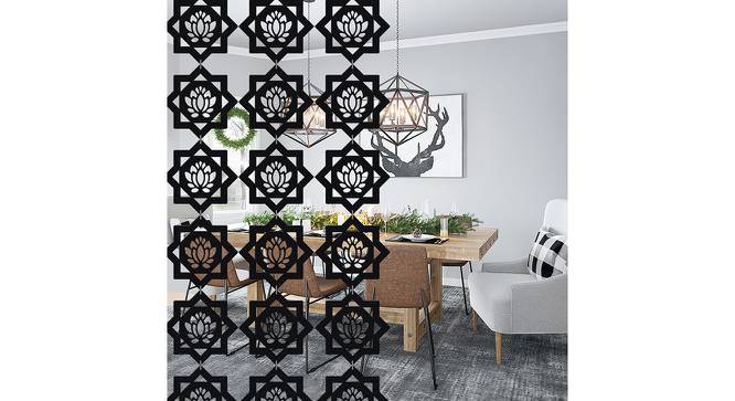 Black MDF wood Wall Hanging Room/ Screen Dividers Set of 12  -  RSD-1035 (Black) by Urban Ladder - Front View Design 1 - 790046