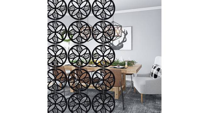 Black MDF wood Wall Hanging Room/ Screen Dividers Set of 12  -  RSD-1037 (Black) by Urban Ladder - Front View Design 1 - 790047