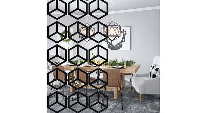 Black MDF wood Wall Hanging Room/ Screen Dividers Set of 12  -  RSD-1041 (Black) by Urban Ladder - Front View Design 1 - 790051