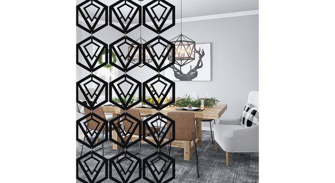 Black MDF wood Wall Hanging Room/ Screen Dividers Set of 12  -  RSD-1042 (Black) by Urban Ladder - Front View Design 1 - 790052