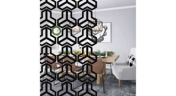 Black MDF wood Wall Hanging Room/ Screen Dividers Set of 12  -  RSD-1047 (Black) by Urban Ladder - Front View Design 1 - 790054