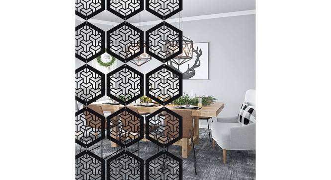 Black MDF wood Wall Hanging Room/ Screen Dividers Set of 12  -  RSD-1051 (Black) by Urban Ladder - Front View Design 1 - 790055