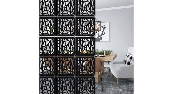 Black MDF wood Wall Hanging Room/ Screen Dividers Set of 12  -  RSD-1045 (Black) by Urban Ladder - Front View Design 1 - 790115