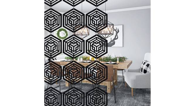 Black MDF wood Wall Hanging Room/ Screen Dividers Set of 12  -  RSD-1049 (Black) by Urban Ladder - Front View Design 1 - 790117