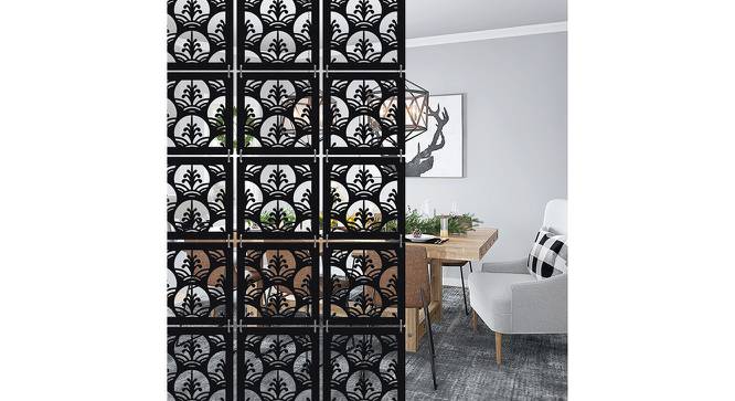 Black MDF wood Wall Hanging Room/ Screen Dividers Set of 12  -  RSD-1052 (Black) by Urban Ladder - Front View Design 1 - 790121