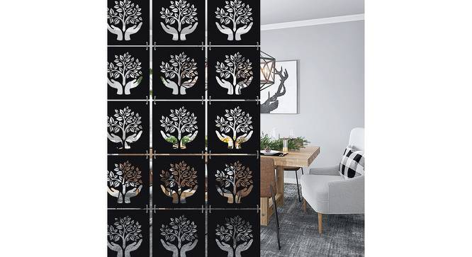 Black MDF wood Wall Hanging Room/ Screen Dividers Set of 12  -  RSD-1053 (Black) by Urban Ladder - Front View Design 1 - 790123
