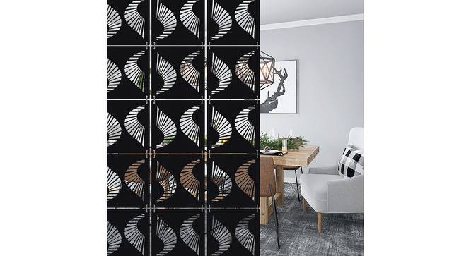Black MDF wood Wall Hanging Room/ Screen Dividers Set of 12  -  RSD-1062 (Black) by Urban Ladder - Front View Design 1 - 790125