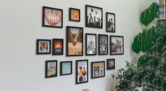 Photoframe Set of 15 (Black) by Urban Ladder - Front View Design 1 - 790130