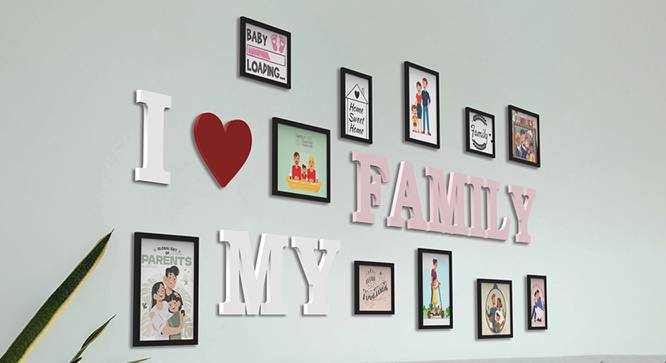 Family Photoframe Set of 11 (Black) by Urban Ladder - Front View Design 1 - 790242