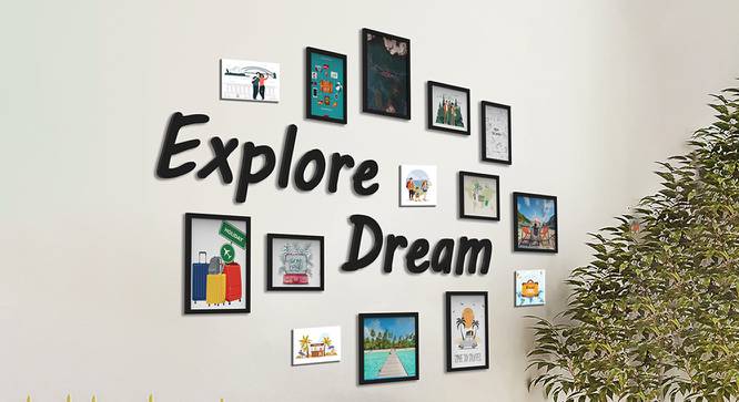 Dream Photoframe Set of 10 (Black) by Urban Ladder - Front View Design 1 - 790244