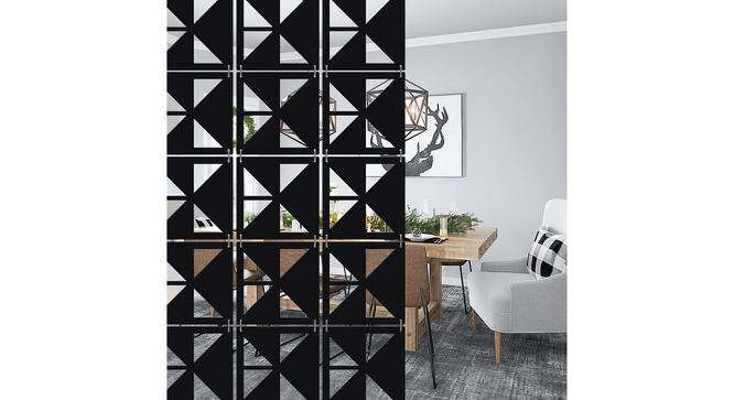 Black MDF wood Wall Hanging Room/ Screen Dividers Set of 12  -  RSD-1057 (Black) by Urban Ladder - Front View Design 1 - 790263