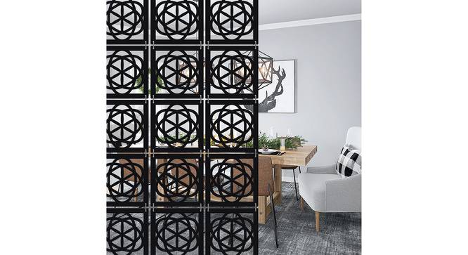 Black MDF wood Wall Hanging Room/ Screen Dividers Set of 12  -  RSD-1063 (Black) by Urban Ladder - Front View Design 1 - 790267